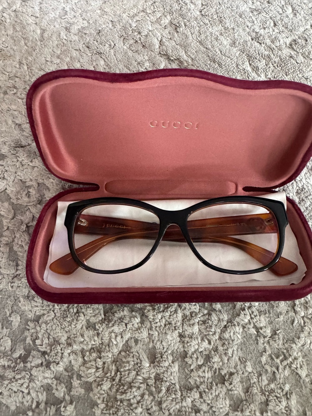 Gucci Women's Black Front with Brown Temples Frames